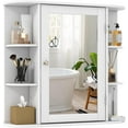 thumbnail image 1 of RONG-3 Bathroom Medicine Cabinet with Mirror, Wall Mounted Home Storage with Door & 6 Open Shelves, Adjustable Shelves, Mirrored Bathroom Wall Cabinet ，White, 1 of 8