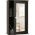 thumbnail image 1 of RONG-3 Bathroom Medicine Cabinet with Mirror, Wall Mounted Storage Cabinet with Single Mirrored Door and Adjustable Shelf for Bathroom, Living Room or Entryway,Espresso, 1 of 9