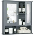 thumbnail image 1 of RONG-3 Bathroom Medicine Cabinet with Mirror, Wall Mounted Wooden Hanging Organizer with Doors and Shelves, Bathroom Wall Mirror Cabinet，Grey, 1 of 10