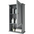 thumbnail image 1 of RONG-3 Bathroom Wall Cabinet, Bathroom Cabinet Wall Mounted with Single Shutter Door and Adjustable Shelf, Small Medicine Cabinet for Living Room, Kitchen or Entryway,Grey, 1 of 7