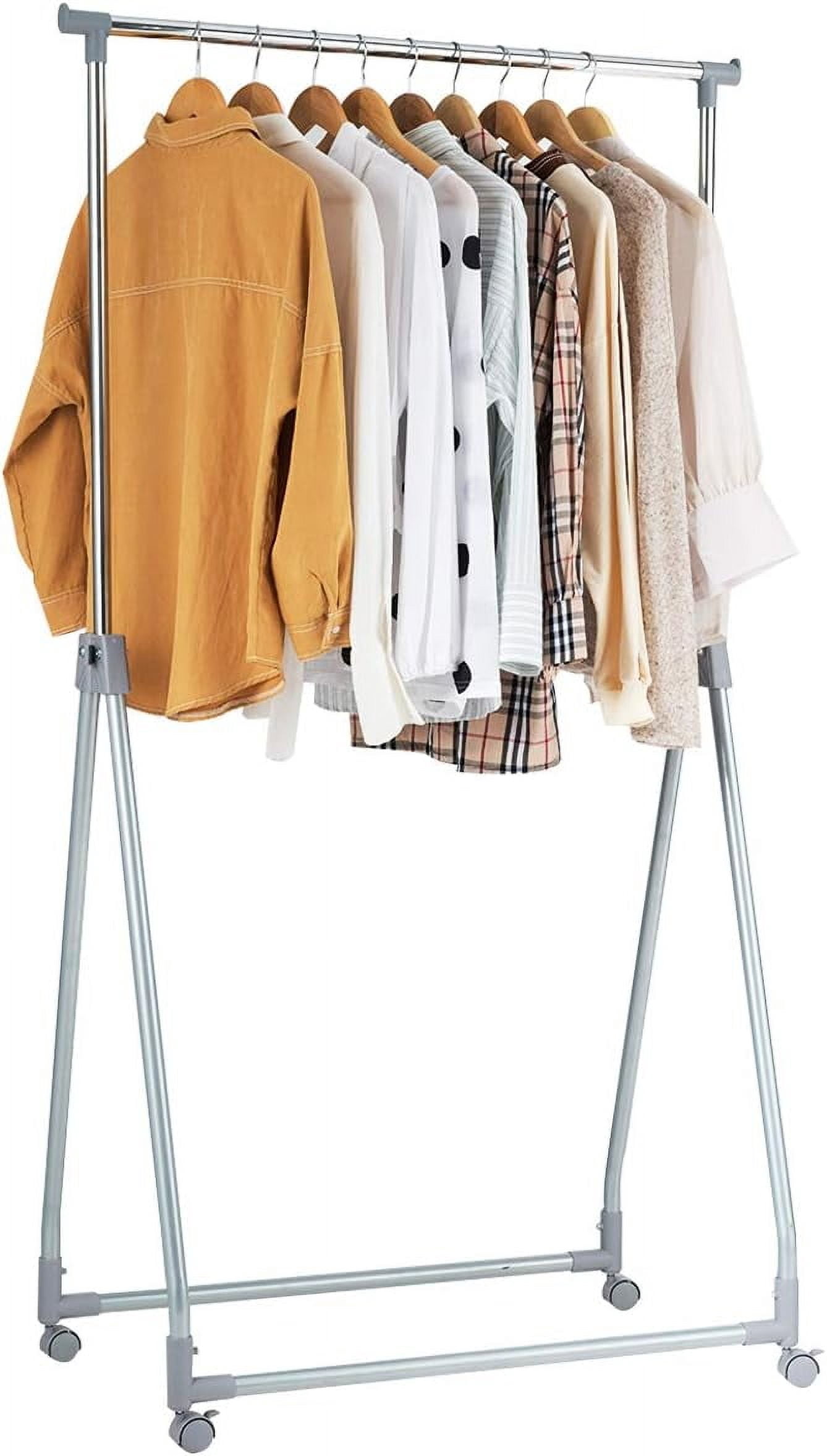 Garment Rack Office RONG-3 Extendable Garment Rack, Heavy Duty Foldable Clothes Rack with ...