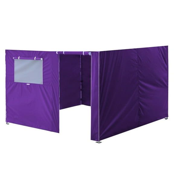 RONG-3 Full Zippered Walls Easy Pop Up Canopy Tent,Enclosure Sidewall Kit with Roller Up Mesh Window and Door Walls ONLY,NOT Including Frame and Top,purple