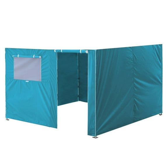 RONG-3 Full Zippered Walls Easy Pop Up Canopy Tent,Enclosure Sidewall Kit with Roller Up Mesh Window and Door  Walls ONLY,NOT Including Frame and Top,turquoise