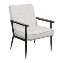 RONG-3 Living Room Chairs Mid Century Modern Accent/Arm Chair Upholstered Fabric Armchairs with Wood Legs for Home Office Bedroom Living/Reception Room,Beige