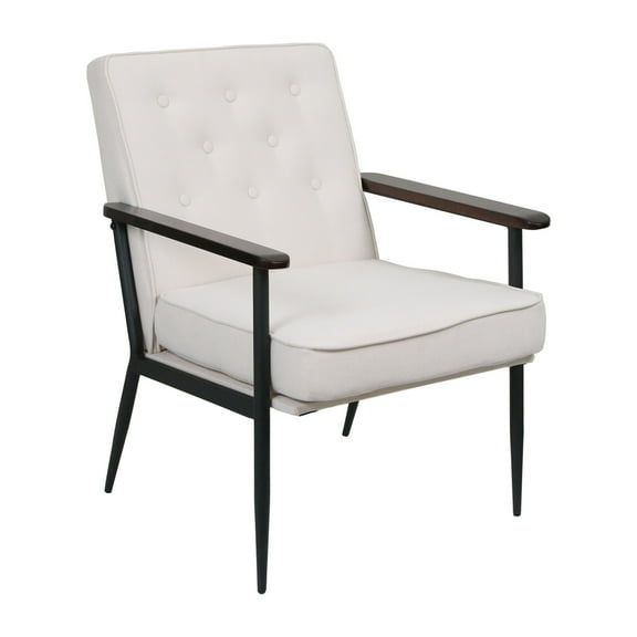 RONG-3 Living Room Chairs Mid Century Modern Accent/Arm Chair Upholstered Fabric Armchairs with Wood Legs for Home Office Bedroom Living/Reception Room,Beige