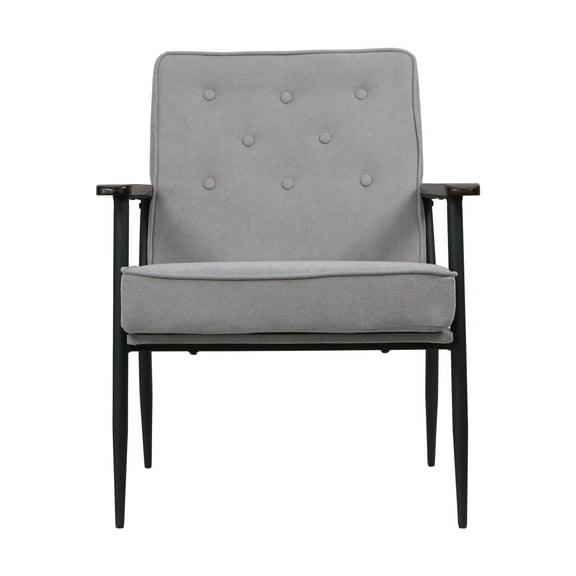 RONG-3 Living Room Chairs Mid Century Modern Accent/Arm Chair Upholstered Fabric Armchairs with Wood Legs for Home Office Bedroom Living/Reception Room,Dark Gray