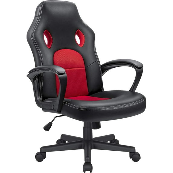 RONG-3 Office Gaming Chair High Back Leather Computer Chairs Ergonomic Height Adjustable Racing Game Desk Chair Executive Conference Task Chair,Red