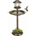 thumbnail image 1 of RONG-3 Outdoor Bird Bath, Garden Bird Baths Decorations with Solar-Powered Lamp and Resin Pedestal Flower Planter Base Bird Feeder for Yard Patio, 1 of 10