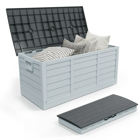 RONG-3 Outdoor Deck Storage Box, Patio Resin Deck Storage Container, Store Cushion and Sundry Things