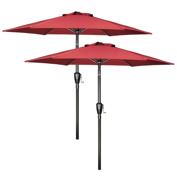 RONG-3 Outdoor Patio Umbrella Table Market Umbrella with Push Button Tilt and Crank, UV Protection Waterproof for Garden, Lawn, Deck, Backyard, Pool