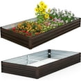 thumbnail image 1 of RONG-3 Raised Garden Bed, 8x4 x1 ft Galvanized Metal Planter Raised Bed for Vegetable Fruit Herb Flower, Outdoor Planter Box with Open-Ended Base for Patio Lawn, 1 of 7
