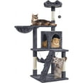 thumbnail image 1 of RONG-3 Sturdy Cat Tree Tower Cozy Kitten Condo Durable Scratching Post with Soft Hammock Basket 54in Indoor Safe Interactive Pet Play Spot,Dark Gray, 1 of 10