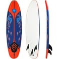 thumbnail image 1 of RONG-3  Surfboard Surfing Surf Beach Ocean Body Foamier Board with Removable Fins, Great Beginner Board ，Red & Blue, 1 of 9
