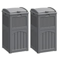 thumbnail image 1 of RONG-3 Trash Can, Resin Outdoor Garbage Can with Lid, Waterproof Hideaway Patio Waste Bins for Outside Use,Gray,2 Packs, 1 of 9