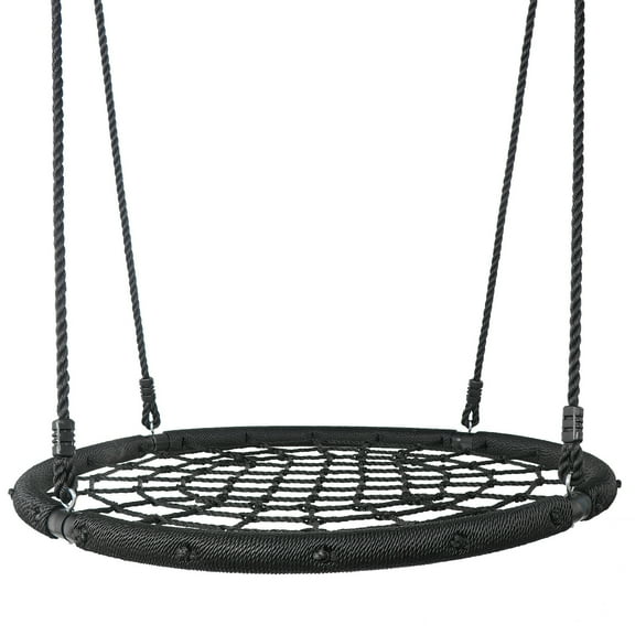 RONG-3 Tree Swing-Spider Web Tree Swing Round Net Swing Platform Rope Swing Set,Easy Install Web Circle Swing- Perfect for Playground Indoor Outdoor Tire Swing