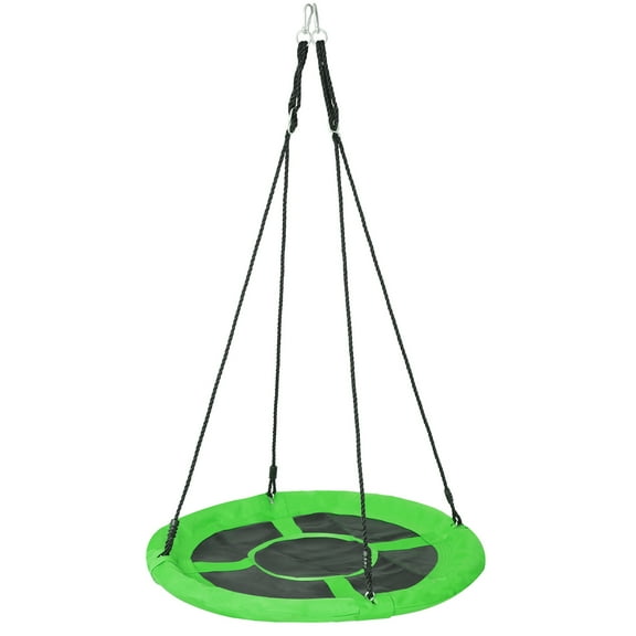 RONG-3  Tree Swing, Waterproof Platform Swing Seat with Adjustable Flying Swing Seat for Playground Outdoor Activity Backyard Fun,Green