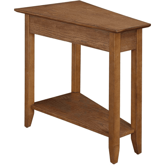 RONG-3 birch veneer Heritage Wedge End Table 24" - living room, office, or bedroom table with Storage S,24"D x 16"W x 24"H