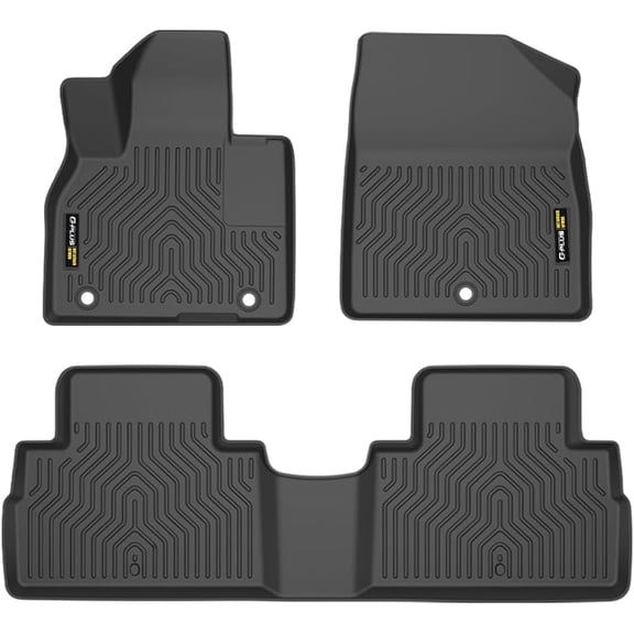 RONGTUO 3-Piece TPE Floor Mats & Cargo Liner for 2020-2024 Hyundai Palisade, 1st & 2nd Row, All-Weather, Black