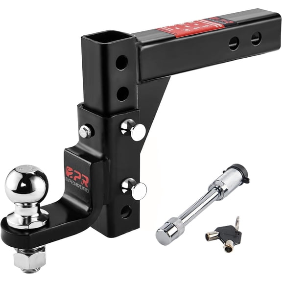 RONGTUO Adjustable Trailer Hitch Ball Mount, Fits 2-Inch Receiver, 2" Ball, 7500 lbs, 9-1/2" Drop/8-1/4" Rise, Heavy Duty Truck Hitch with Pin Lock