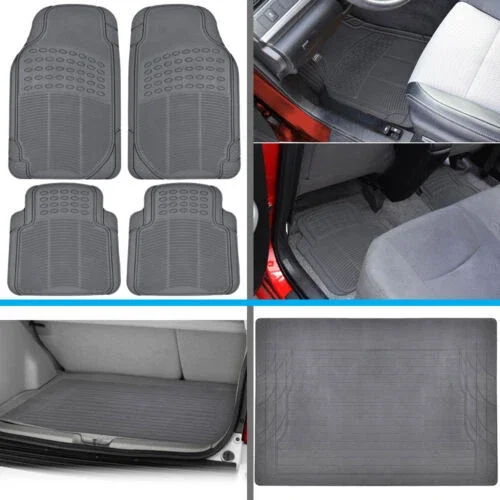 RONGTUO All Weather Semi Custom Heavy Duty Rubber Car Floor Mats fits Nissan Versa-Gray