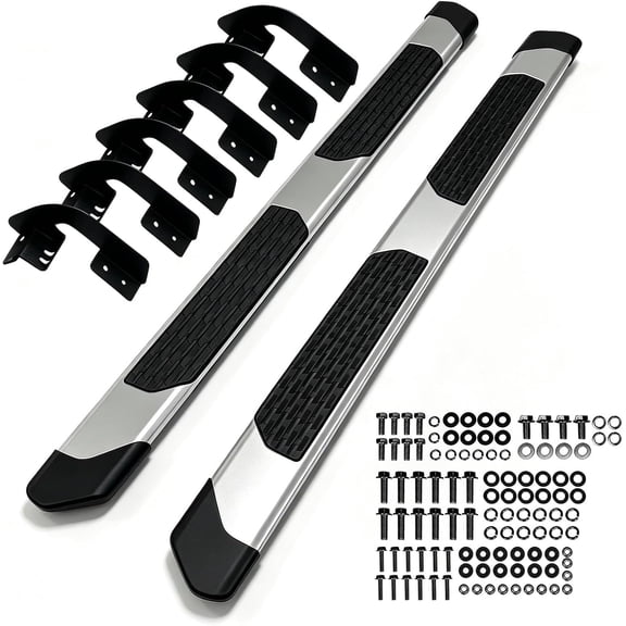 RONGTUO Running Boards for 2009-2018 Ram 1500 Crew Cab  Nerf Bars Side Step Rails with 8 Brackets  Black