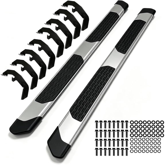 RONGTUO Running Boards for 2019-2023 Chevy Silverado/Sierra 1500 Crew Cab  Nerf Bars Side Step Rails with 8 Brackets  Black