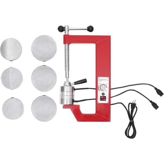 RONGTUO Tire Vulcanizer Machine 110V with 6 Molds, Constant Temp Timer for Sidewall Repair, Red