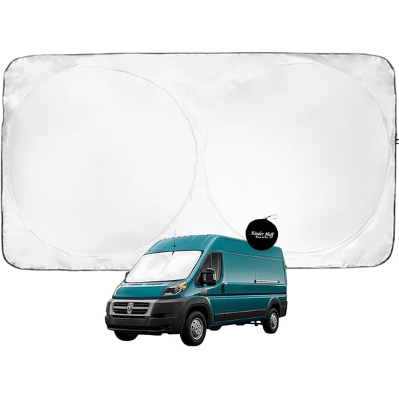 RONGTUO Windshield Sun Shade for Dodge RAM Promaster 2014-2026  99.87% UVB & 99.02% UVA Protection  Award Winning