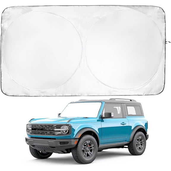 RONGTUO Windshield Sun Shade for Ford Bronco 2021-2026  99.87% UVB & 99.02% UVA Protection  Award Winning