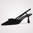 thumbnail image 1 of RONILURN Women's Pointed Toe Low Heel Pumps Closed Toe Rhinestone Ankle Strap Bowknot Comfort Bridal Wedding Party Dress Shoes, 1 of 9