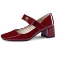 thumbnail image 1 of RONILURN Womens Mary Jane Shoes Pumps Low Heels Closed Squera Toe Chunky Comfortable Dress Shoes Bow Tie Wedding Bride, 1 of 6