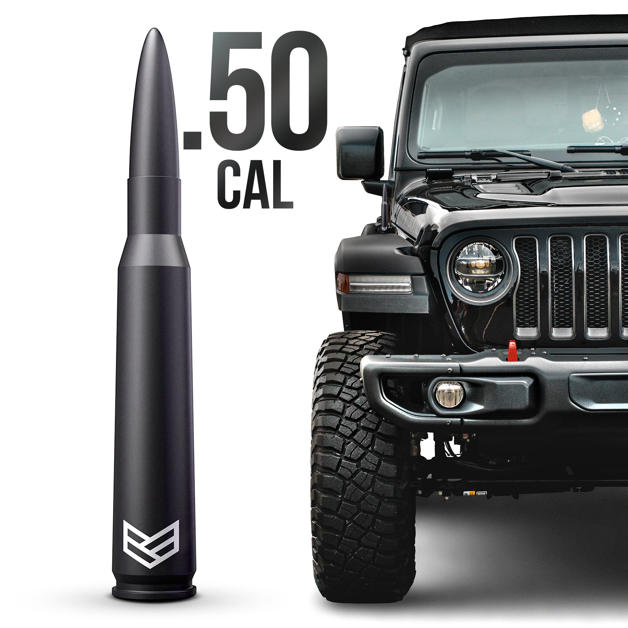 RONIN FACTORY - 50 Cal Bullet Antenna for Jeep Wrangler Gladiator Sahara Rubicon, Jeep Wrangler Accessories, Jeep Gladiator Accessories, Replacement Radio Antenna, Anti-Theft (2007-2023 JK JL)