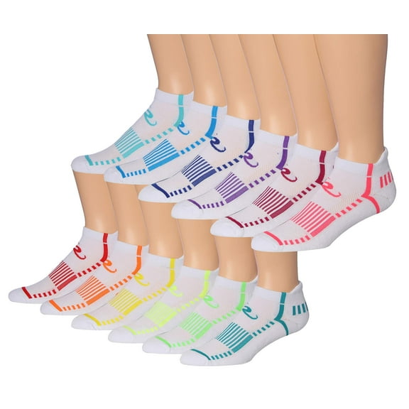 RONNOX Men's 12-Pairs Low Cut Running & Athletic Performance Tab Socks MRLT18-AB-SM