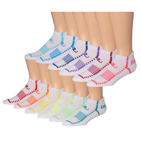 RONNOX Men's 12-Pairs Low Cut Running & Athletic Performance Tab Socks MRLT18-AB-SM