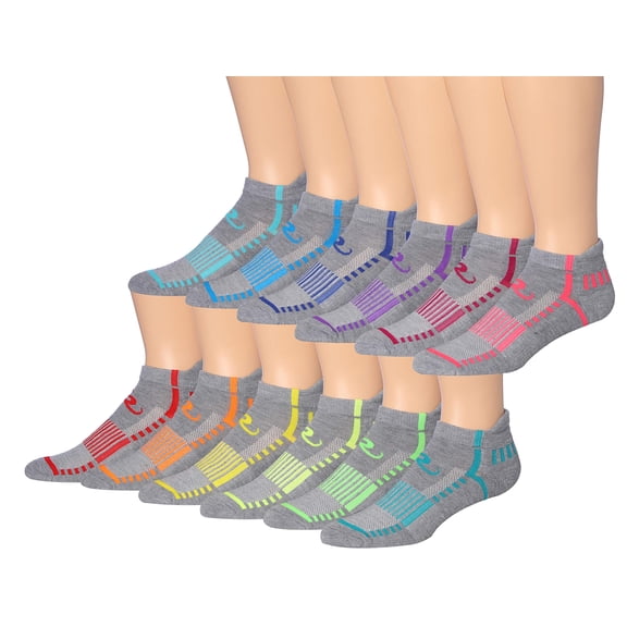 RONNOX Men's 12-Pairs Low Cut Running & Athletic Performance Tab Socks MRLT19-AB-SM