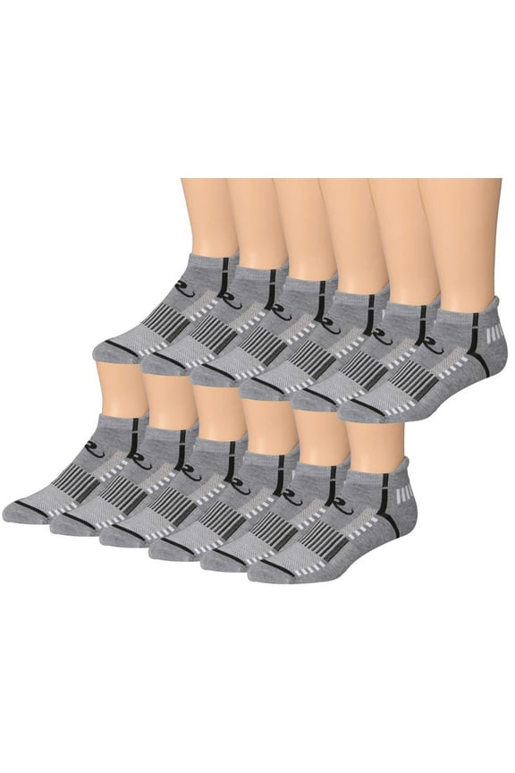 RONNOX Men's 12-Pairs Low Cut Running & Athletic Performance Tab Socks MRLT23-AB-ML