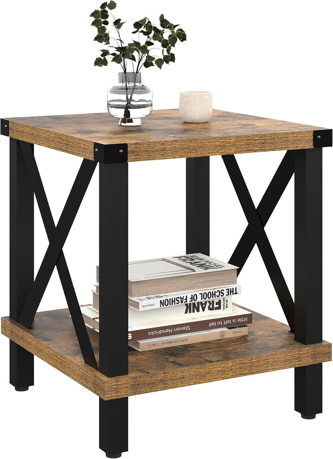 Curated visual reference: Industrial Style End Table With Storage Reference: Ronovia Large End Table Farmhouse Side Table Industrial Style Sofa