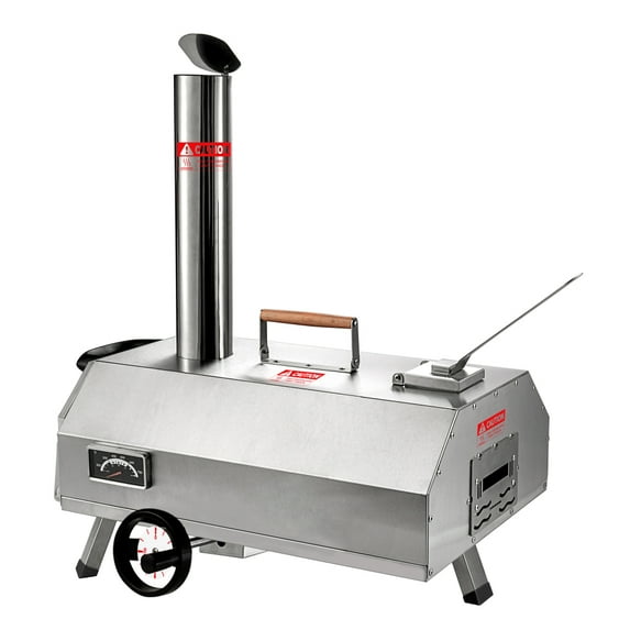 RONSHIN 1Set 12" Portable Wood-Fired Pizza Oven – Semi-Automatic Stainless Steel Outdoor Pizza Maker (Stainless Steel)