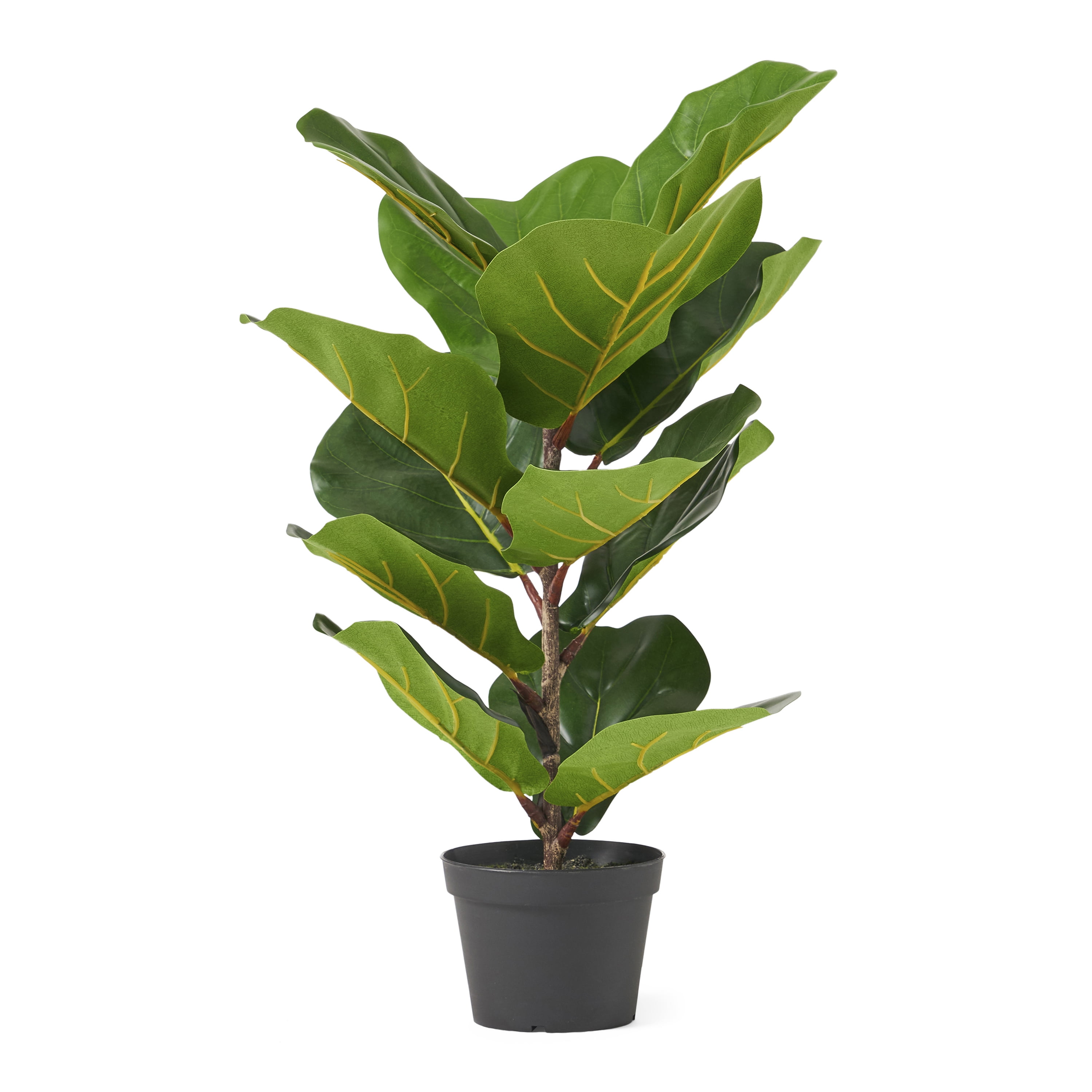 RONSHIN 2ft Artificial Fiddle Leaf Fig Tree, Realistic Ficus Lyrata In Pot, 25.6in Artificial