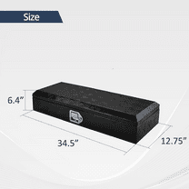 RONSHIN 34.5"x13"x6.5" Truck Bed Aluminum Tool Box, Heavy Duty Diamond Plate, Lock & Keys, Waterproof Storage