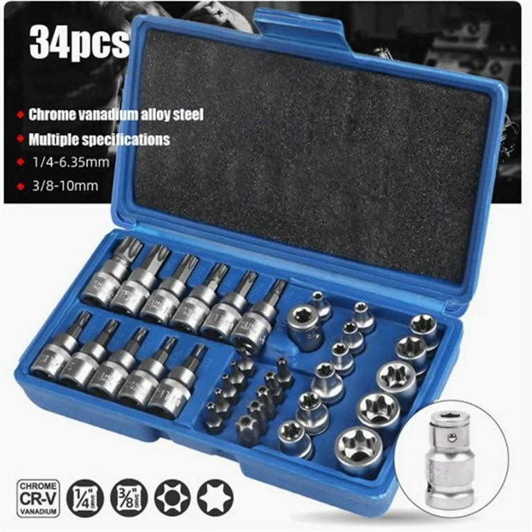 Chrome Vanadium Steel Bits Set, 34 Pieces Chrome Vanadium Steel Bits Set, 34 Pieces
