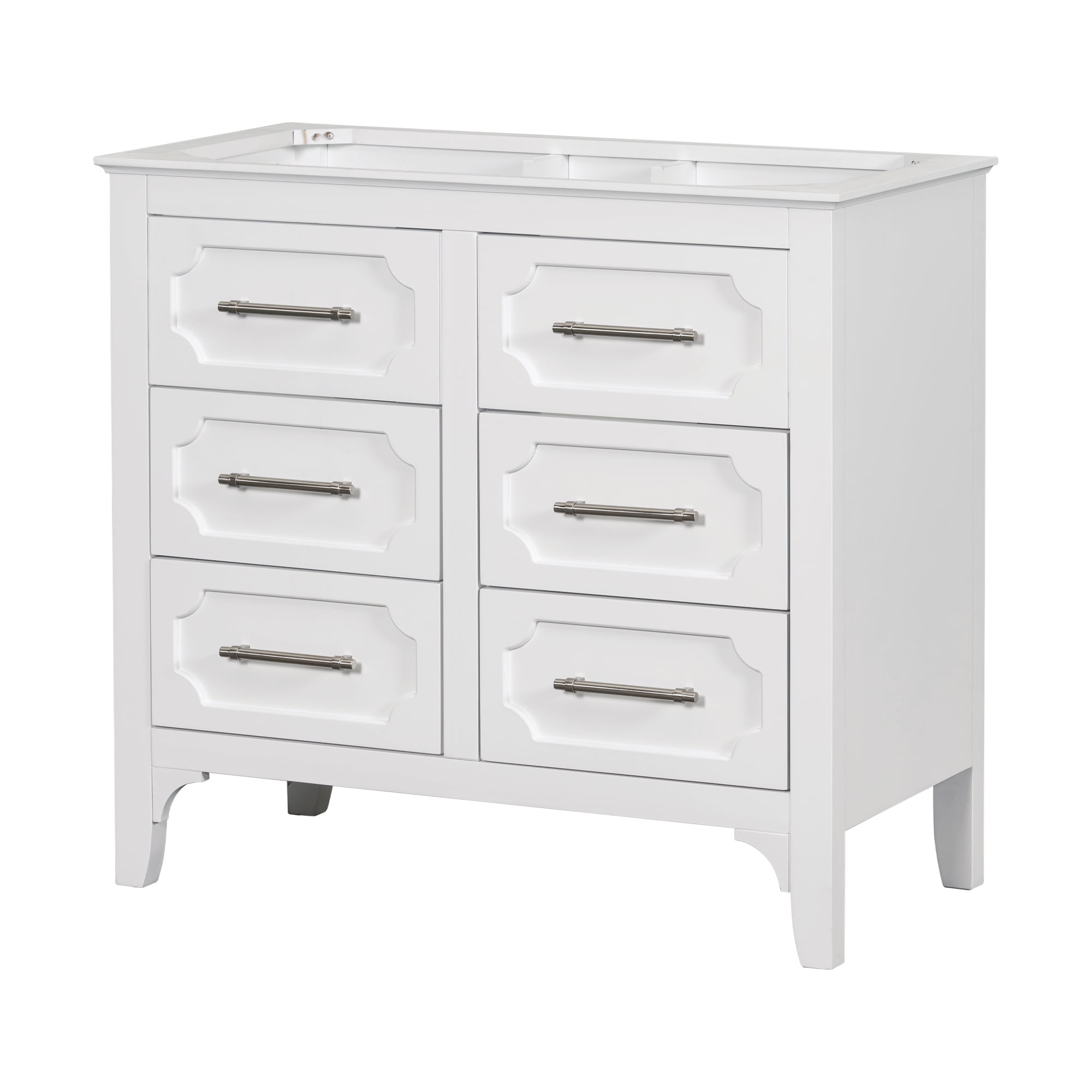 LOONGFIELD 【Sink Not Included, Only Vanity Base Cabinet】36'' Bathroom Vanity Without Sink , Free Standing Single Vanity Set With Four Drawers, Solid Wood Frame Bathroom Storage Cabinet Only
