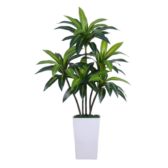 RONSHIN 4ft/5ft Artificial Dracaena Plant Indoor, Decorative Fake Tree with Adjustable Branches & Leaves