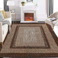 thumbnail image 1 of RONSHIN 6x9 ft Modern Braided Area Rugs - Low Pile, Non-Slip, Geometric Bordered, Dining Room & Home Office, Brown, 1 of 7