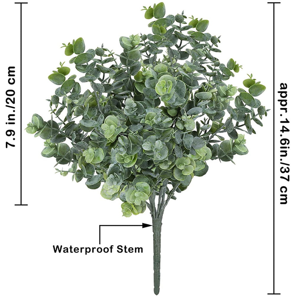RONSHIN 7bunches Artificial Eucalyptus Branch Fake Green Plants Leaves