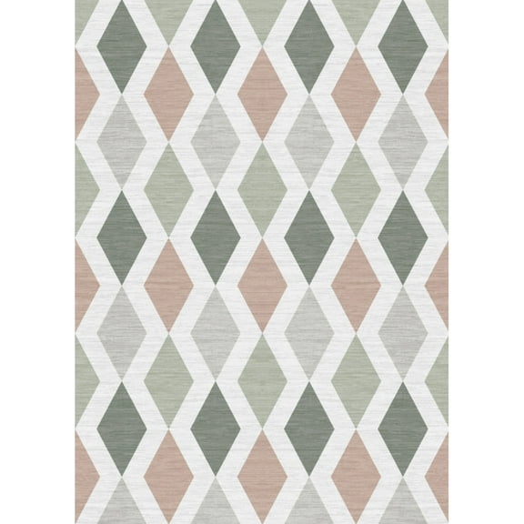 RONSHIN Area Rugs Washable Carpets 1150Gsm 100% Polyester 350Gsm Velvet Pearl Velvet Washed Back Folded Printed Carpet Xm-Modern-Veilugeya Green tone 5*7ft