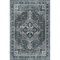 RONSHIN Area Rugs Washable Carpets 1150Gsm 100% Polyester 350Gsm Velvet Pearl Velvet Washed Back Folding Simulation Printed Carpet Xm-Persia Blue tint 5*7ft