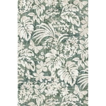 RONSHIN Area Rugs Washable Carpets 1150Gsm 100% Polyester Velvet Pearl Velvet Washed Back Folding Printed Carpet Modern-One Leaf Bodhi Green tone 9*12ft