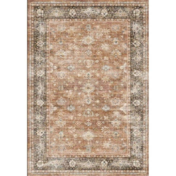 RONSHIN Area Rugs Washable Carpets 1150Gsm 350Gsm Velvet Pearl Velvet Washed Back Folding Printed Carpet Xm-Abstract-Deep Love Brown tone 10*13ft