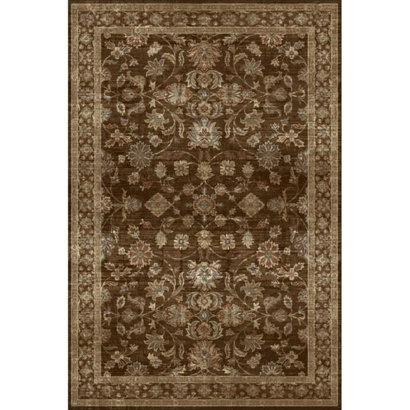 RONSHIN Area Rugs Washable Carpets 1200Gsm Velvet Pearl Velvet Washed Back Folding Simulation Printed Carpet Xm-Persia-Falling Flowers Reddish brown tone 5*7ft